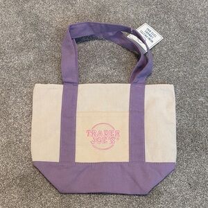 Trader Joe’s Lavender & Cream Mini Canvas Tote Bag